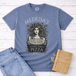 Medusas Stone Fired Pizza Tee Gift For Cat Lover