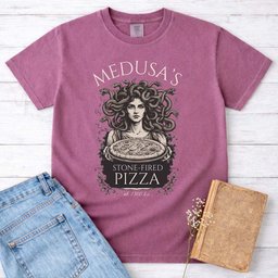 Medusas Stone Fired Pizza Tee Gift For Cat Lover