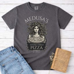 Medusas Stone Fired Pizza Tee Gift For Cat Lover