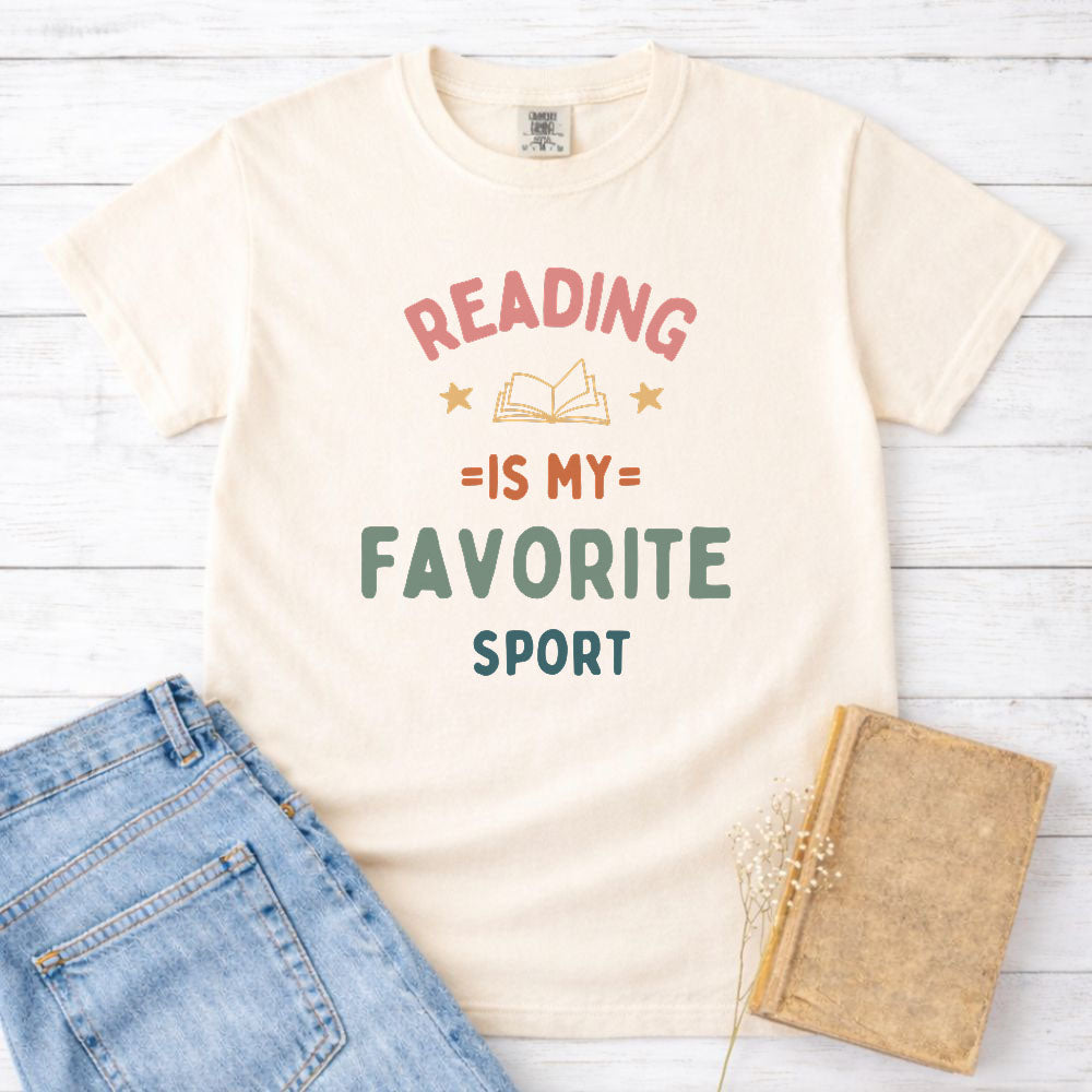 Reading Is My Favorite Sport Rainbow Tee Gift For Cat Lover
