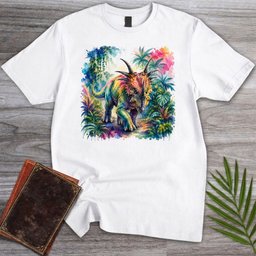 Watercolor Jungle Styracosaurus T Shirt Gift For Nature Lover