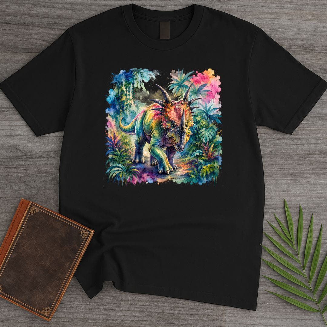 Watercolor Jungle Styracosaurus T Shirt Gift For Nature Lover