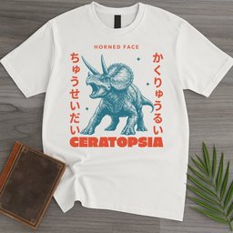 Vintage Japanese Ceratopsia T Shirt Gift For Nature Lover