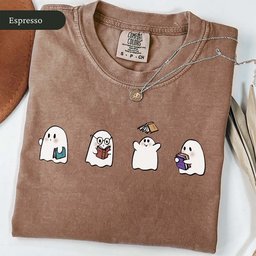 Cute Bookish Ghosts Shirt T Shirt Gift For Cat Lover
