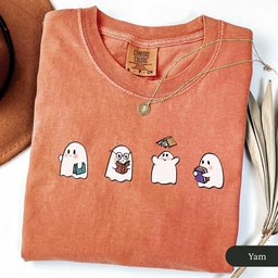 Cute Bookish Ghosts Shirt T Shirt Gift For Cat Lover