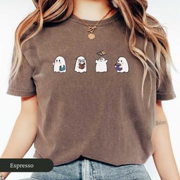 Cute Bookish Ghosts Shirt T Shirt Gift For Cat Lover