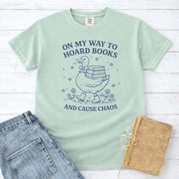 Omw To Hoard Books Tee Gift For Cat Lover