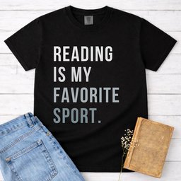 Reading Is My Favorite Sport Tee Gift For Cat Lover