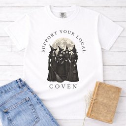 Support Your Local Coven Witch Shirt T Shirt Gift For Cat Lover
