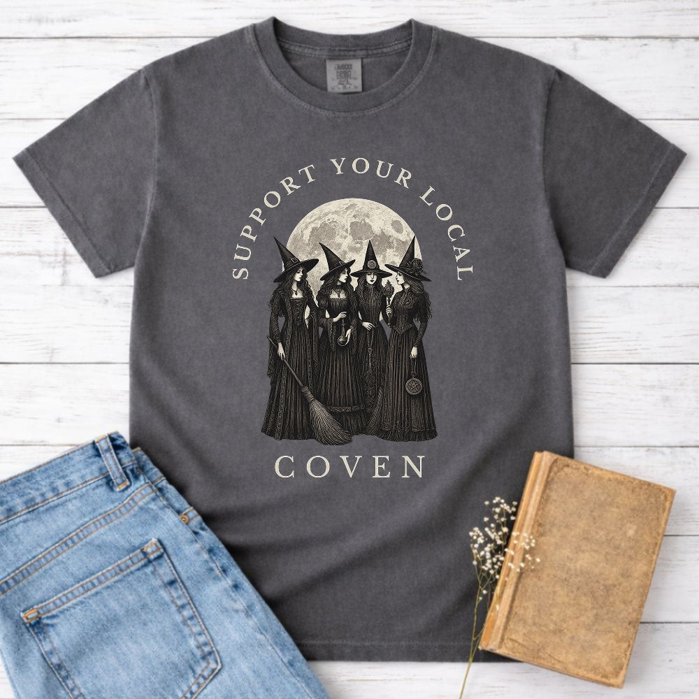 Support Your Local Coven Witch Shirt T Shirt Gift For Cat Lover