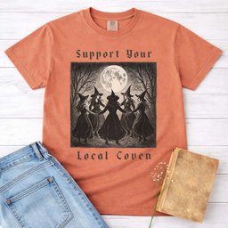 Support Your Local Coven Witch Shirt T Shirt Gift For Cat Lover