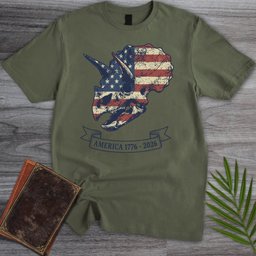 Triceratops Skull Americas 250th T Shirt Gift For Dinosaur Lover