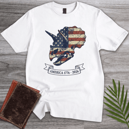 Triceratops Skull Americas 250th T Shirt Gift For Dinosaur Lover