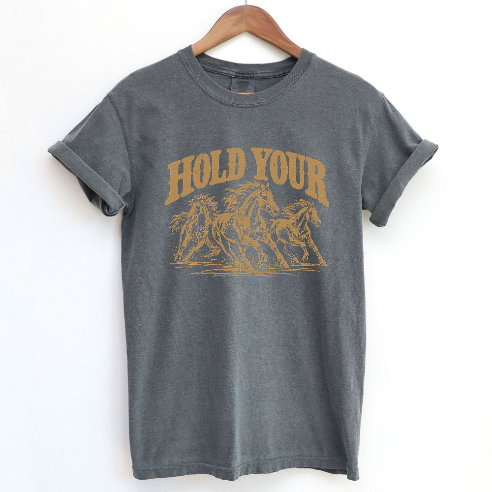 Vintage Hold Your Horses T Shirt Gift For Horse Lover