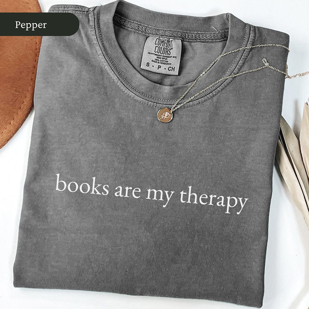 Minimalist Books Are My Therapy Shirt T Shirt Gift For Cat Lover