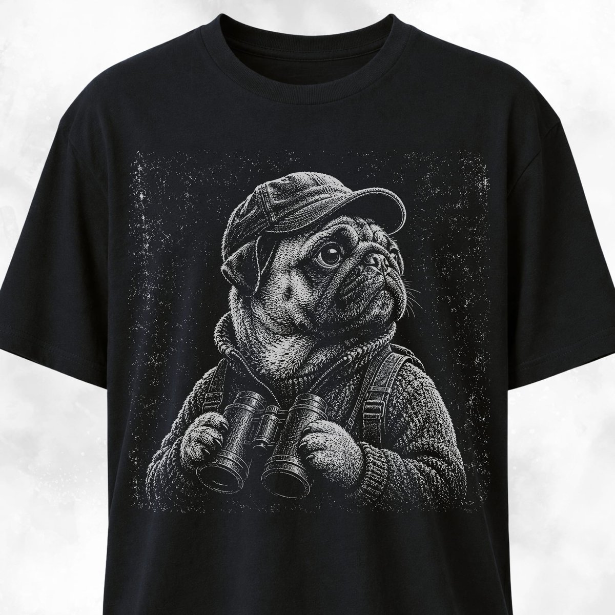 Birdwatching Pug T Shirt Gift For Dog Lover