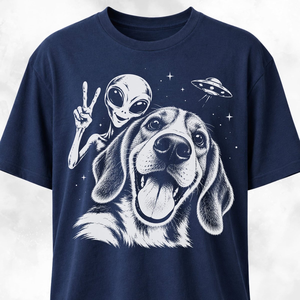 Beagle Alien Selfie T Shirt Gift For Dog Lover