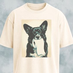 Black Corgi With Toilet Paper T Shirt Gift For Dog Lover