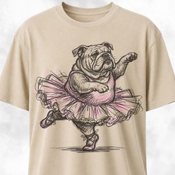 Ballerina Bulldog T Shirt Gift For Dog Lover