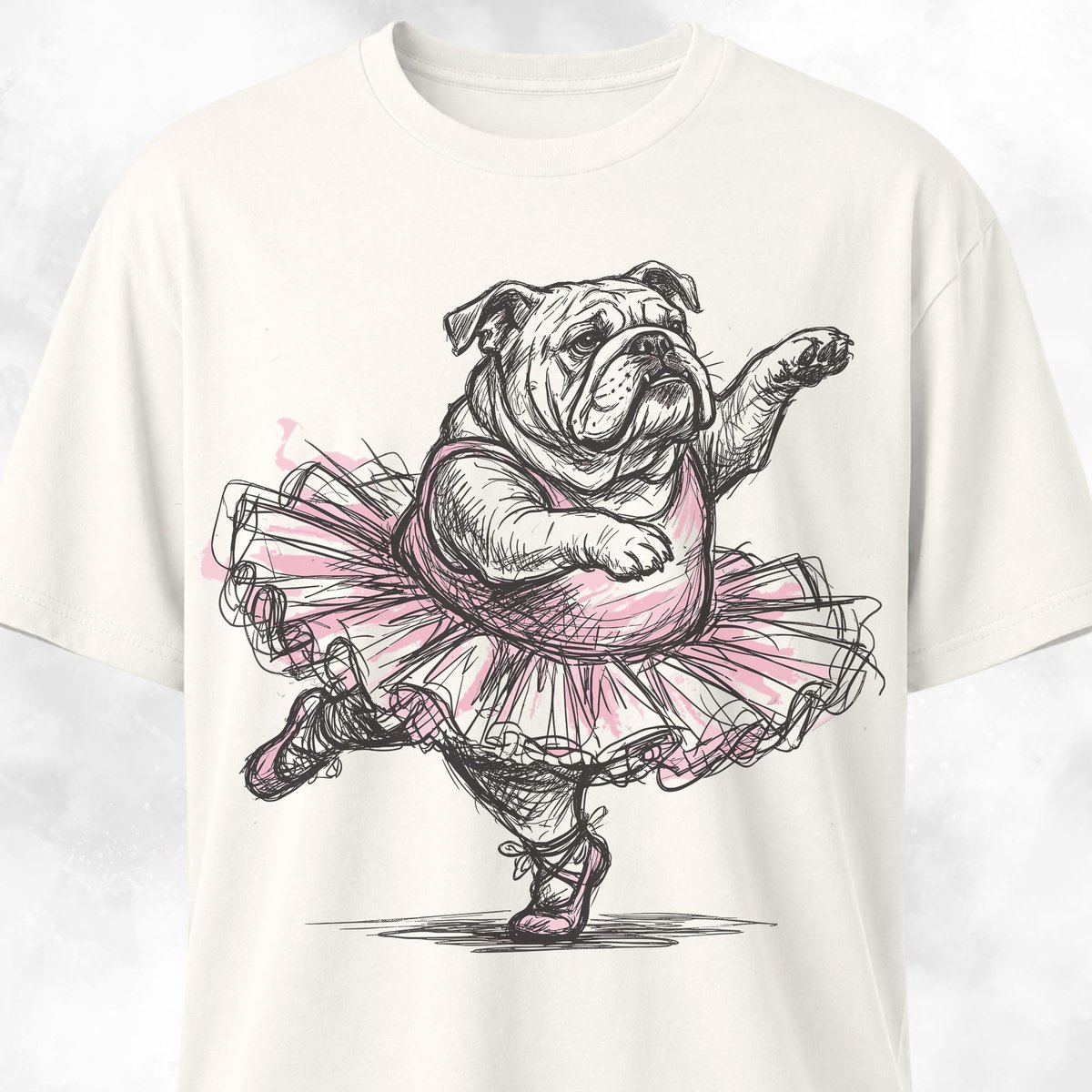 Ballerina Bulldog T Shirt Gift For Dog Lover