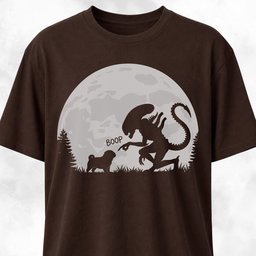 Alien Xenomorph Booping Pug T Shirt Gift For Dog Lover