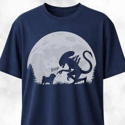 Alien Xenomorph Booping Pug T Shirt Gift For Dog Lover