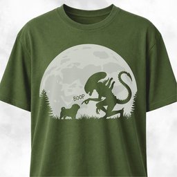 Alien Xenomorph Booping Pug T Shirt Gift For Dog Lover