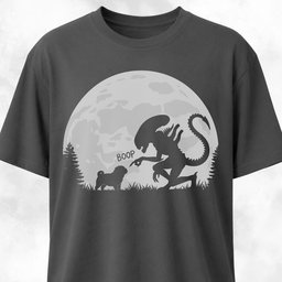 Alien Xenomorph Booping Pug T Shirt Gift For Dog Lover