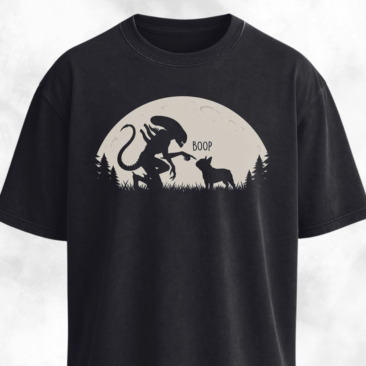 Alien Xenomorph Booping Frenchie T Shirt Gift For Dog Lover