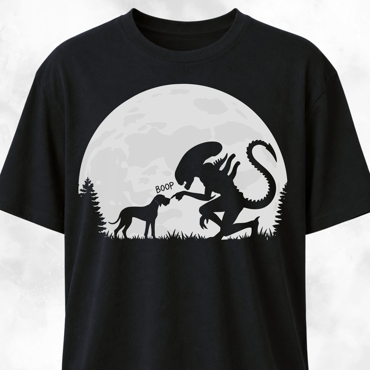 Alien Xenomorph Booping Great Dane T Shirt Gift For Dog Lover