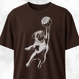 Basketball Pug T Shirt Gift For Dog Lover