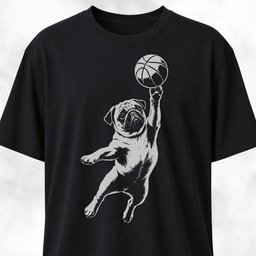Basketball Pug T Shirt Gift For Dog Lover