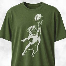 Basketball Pug T Shirt Gift For Dog Lover