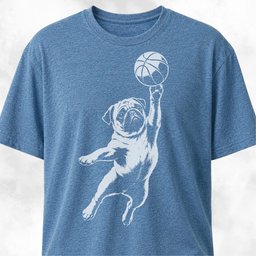 Basketball Pug T Shirt Gift For Dog Lover