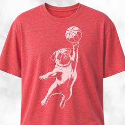 Basketball Pug T Shirt Gift For Dog Lover