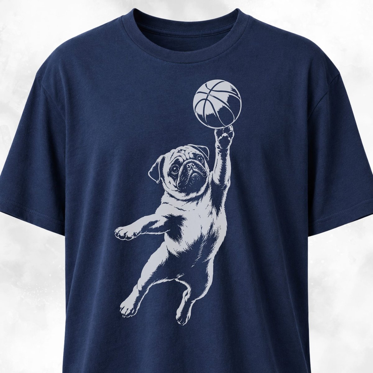 Basketball Pug T Shirt Gift For Dog Lover