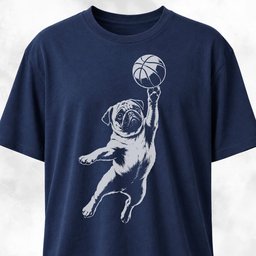 Basketball Pug T Shirt Gift For Dog Lover