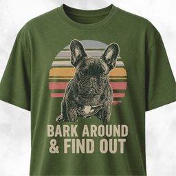 Bark Around And Find Out Frenchie T Shirt Gift For Dog Lover