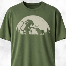 Alien Xenomorph Booping Bulldog T Shirt Gift For Dog Lover