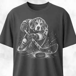 Beagle Playing Hockey T Shirt Gift For Dog Lover