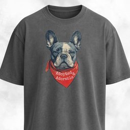 Adopted And Adorable Frenchie Rescue T Shirt Gift For Dog Lover