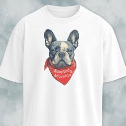 Adopted And Adorable Frenchie Rescue T Shirt Gift For Dog Lover