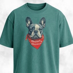 Adopted And Adorable Frenchie Rescue T Shirt Gift For Dog Lover