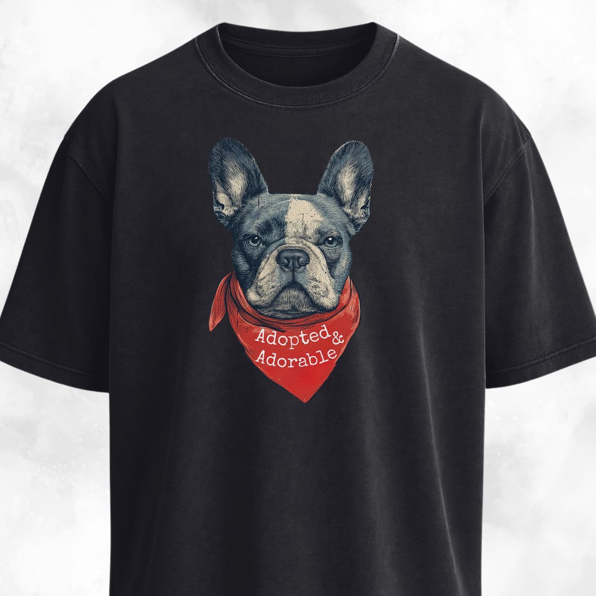 Adopted And Adorable Frenchie Rescue T Shirt Gift For Dog Lover