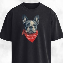 Adopted And Adorable Frenchie Rescue T Shirt Gift For Dog Lover