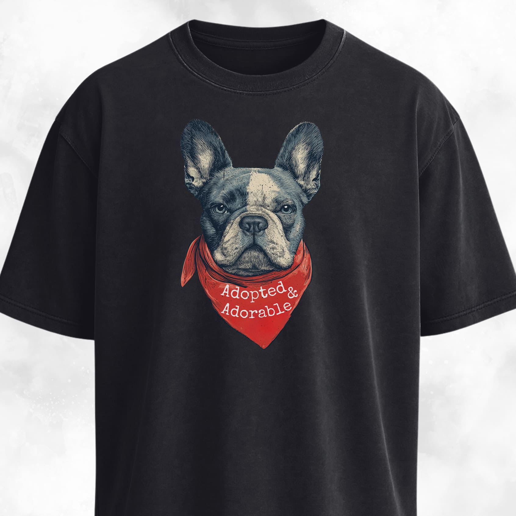 Adopted And Adorable Frenchie Rescue T Shirt Gift For Dog Lover