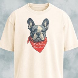 Adopted And Adorable Frenchie Rescue T Shirt Gift For Dog Lover