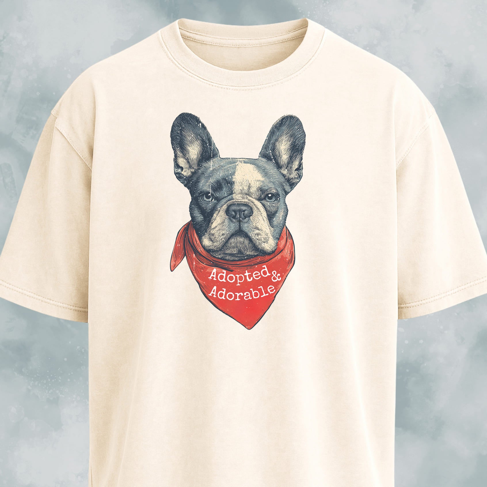 Adopted And Adorable Frenchie Rescue T Shirt Gift For Dog Lover