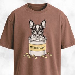 Antidepressant Frenchie T Shirt Gift For Dog Lover