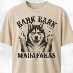 Bark Bark Madafakas Husky B And W T Shirt Gift For Dog Lover